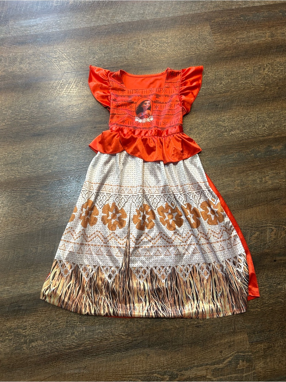 Disney Girls Red and Cream Moana-Style Nightgown